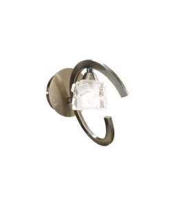 Ice Wall Lamp Switched 1 Light G9 ECO, Antique Brass