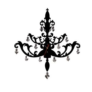 (DH) Infinity Chandelier Clock Black/Smoked Crystal/Clear Crystal