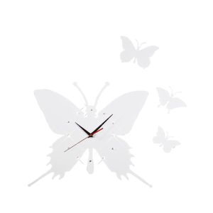 (DH) Infinity Butterfly Clock White/Crystal