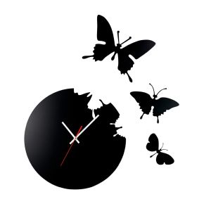 (DH) Infinity Cutout Butterfly Clock Black