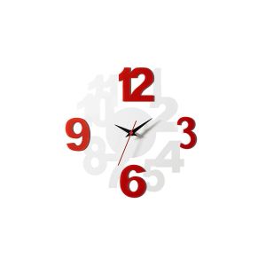 (DH) Infinity Numbers Clock Red/White