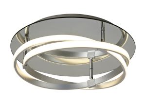 Infinity Flush 30W LED 3000K, 2500lm, Silver/Polished Chrome/White Acrylic, 3yrs Warranty