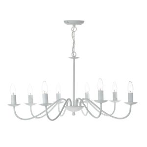 Irwin 8 Light E14 White Adjustable Dual Mount Pendant