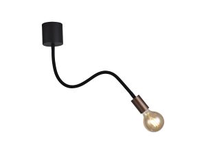 Issa Flexible Ceiling 1 Light E27, Satin Black/Brushed Copper