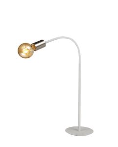 Issa Flexible Table Lamp, 1 Light E27 Satin White/Satin Nickel