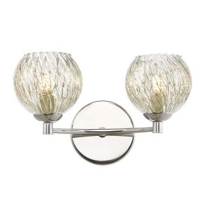 Izzy 2 Light G9 Polished Chrome Wall Light C/W Clear Glass Shade & Inner Wire Detail