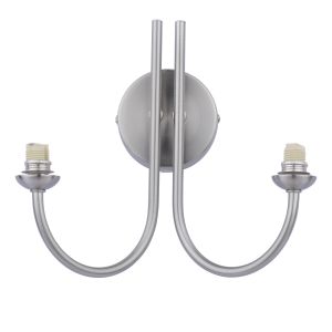 Jared 2 Light Satin Nickel Wall Light With Pull Cord (Frame Only)