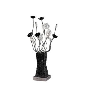 (DH) Jamake Table Lamp 4 Light G4 Aluminium/Black/Crystal, NOT LED/CFL Compatible