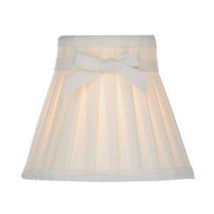 Judy E14 Cream Linen Tapered 18cm Drum Shade With Pleat And Bow Detail (Shade Only)