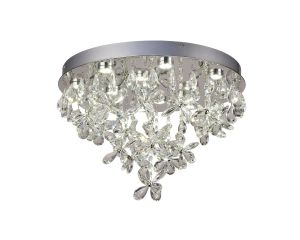 Kawai Ceiling Light 49cm Round 36W LED 4000K, 2100lm, Polished Chrome / Crystal, 3yrs Warranty