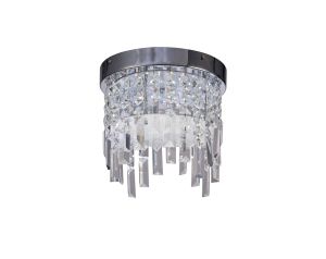 Kawai Ceiling Light 25cm Round 12W LED 4000K, 950lm, Polished Chrome / Crystal, 3yrs Warranty