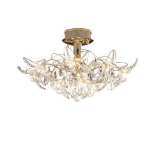 Kenzo Ceiling 12 Light G4 French Gold/Crystal, NOT LED/CFL Compatible