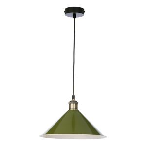 Castillo E27 Non Electric Olive Green Metal Shade With White Inner (Shade Only)