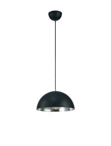 Krista Single Pendant 1 Light E27, Matt Black/Mirror Mosaic Inner