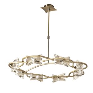 Kromo 73cm Telescopic 8 Light G9 Round, Antique Brass