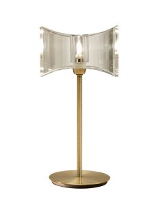 Kromo Table Lamp 1 Light G9 Sraight Frame, Antique Brass