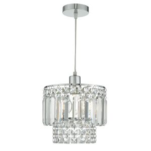 Kyla E27 Non Electric Polished Chrome Shade With Crystal Glass Droppers (Shade Only)