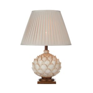 Layer 1 Light E27 Ccrain With Bronze Accents Large Table Lamp With Inline Switch C/W Taupe Cottonc Shade