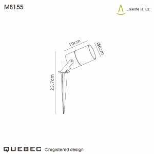 Quebec Spike/Wall Light, 1 x GU10, IP65, Black, 2yrs Warranty