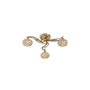 Leimo Ceiling 3 Light G9 French Gold/Crystal