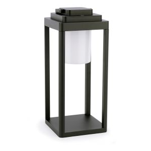 Lester 1 Light 2W Integral LED Black IP54 Rechargeable Outdoor Table Lantern With Touch Dimmer
