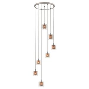 Ermione 7 Light G9 Double Insulated Adjustable Pendant Copper