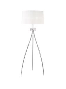 Loewe Floor Lamp 3 Light E27, Polished Chrome With White Shade