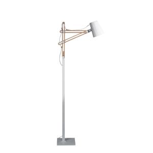 Looker Floor Lamp 1 Light E27 , Matt White/Beech