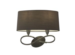 Lua Wall Lamp Switched 2 Light E27, Ash Grey With Ash Grey Shade