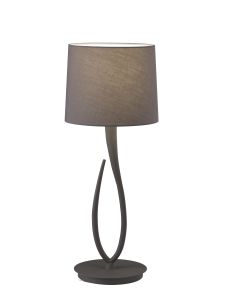Lua Table Lamp 1 Light E27, Large Ash Grey With Ash Grey Shade