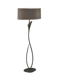 Lua Floor Lamp 2 Light E27, Ash Grey With Ash Grey Shade