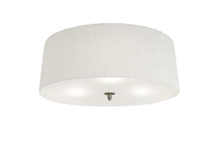 Lua Ceiling 3 Light E27, Satin Nickel With White Shade