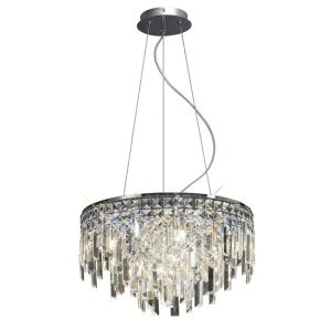 Maddison Pendant Round 6 Light G9 Polished Chrome/Crystal