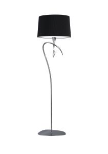 Mara Floor Lamp 4 Light E27, Polished Chrome With Black Shade