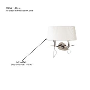 Mara White Fabric Shade, Suitable For M1648 All Finishes