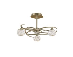 Maremagnum Ceiling 3 Light G9, Antique Brass