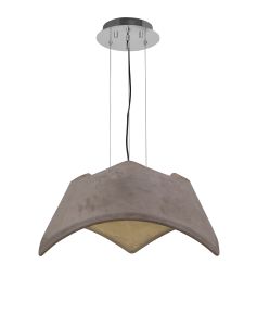 Maui Pendant 5W+19W LED 3000K, 2520lm, Cement Effect / Polished Chrome, 3yrs Warranty