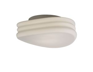 Mediterraneo 37cm Flush Ceiling / Wall 2 Light E27 Medium, Frosted White Glass