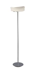 Mediterraneo Floor Lamp 2 Light E27, Polished Chrome / Frosted White Glass