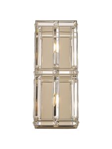 Meteor Rectangular Wall Light, 2 Light E14, Polished Nickel