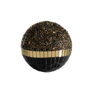 (DH) Mika Mosaic Decorative Ball Large French Gold/Black