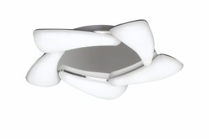 Mistral LED 55cm Flush Ceiling 30W LED 3000K, 2700lm, Polished Chrome/Frosted Acrylic, 3yrs Warranty