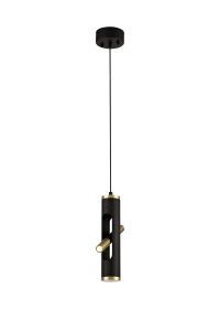 Mitton Pendant, 2 x 2W LED, 3000K, 560lm, Sand Black/Gold, 3yrs Warranty