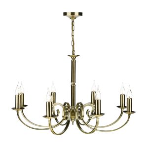 Murray 8 Light E14 Antique Brass Adjustable/Dual Mount Semi Flush Fitting