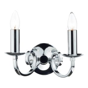 Murray 2 Light E14 Polished Chrome Wall Light With Pull Switch