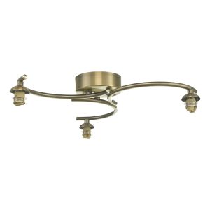 Nakita 3 Light G9 Antique Brass Flush Ceiling Fitting (Frame Only)