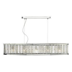Nantes 5 Light G9 Polished Chrome Adjustable Linear Pendant With Faceted Acrylic Beads