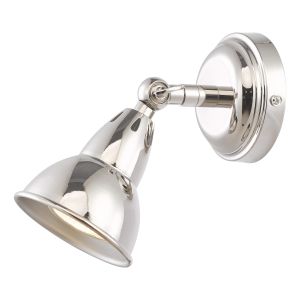 Nathaniel 1 Light GU10 Polished Nickel Single Spotlight Wall Light