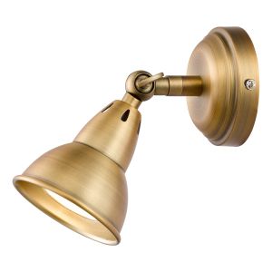 Nathaniel 1 Light GU10 Aged Brass Single Spotlight Wall Light