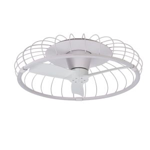 Nature 75W LED Dimmable Ceiling Light With Built-In 30W DC Reversible Fan, White Finish c/w Remote & APP Control, 5000lm